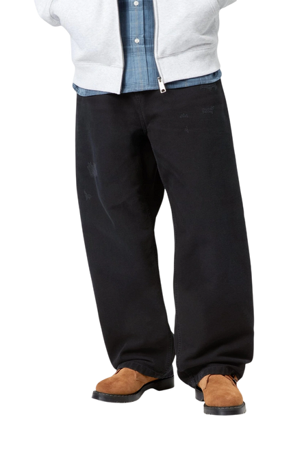 Carhartt WIP Brandon Pant Black, Grind washed