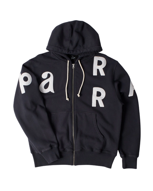 Bluza by Parra Word salad zip hooded sweatshirt dark navy