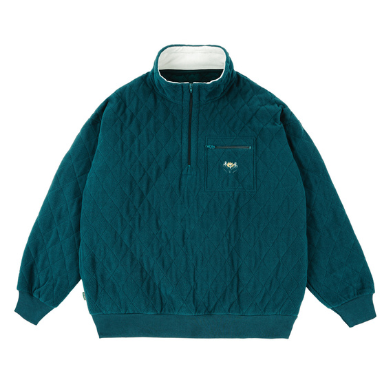 bluza magenta handplant neckzip petrol blue