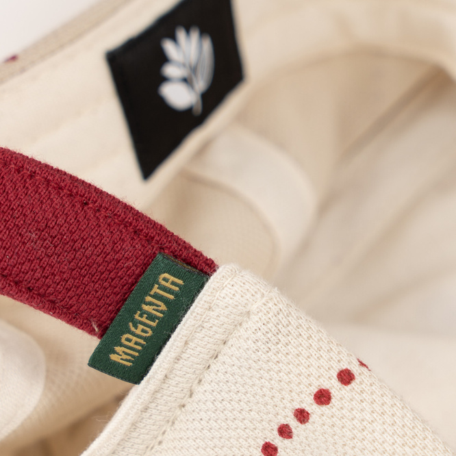 Magenta Slugger Dad Hat (Beige)