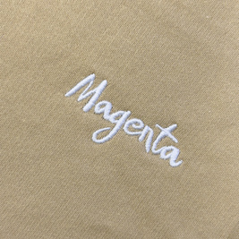 Magenta Script Crewneck (Beige)