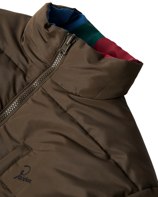 kurtka by Parra Protect The Sun Reversible Puffer Jacket (Brown)
