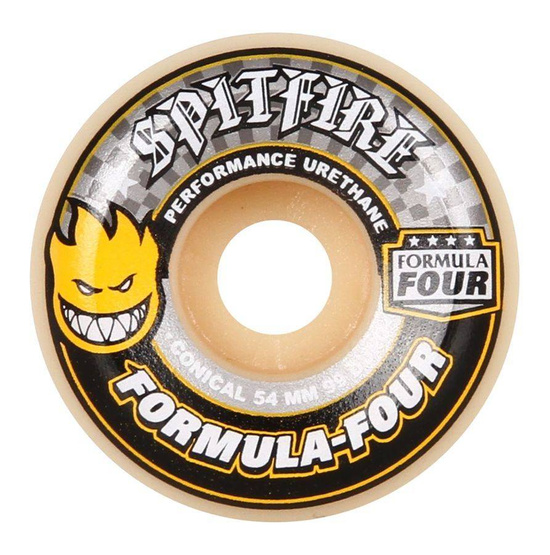 koła Spitfire Formula Four Conical Wheels Yellow Print 99D 54mm