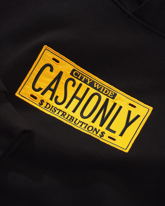 bluza Cash Only License Plate Pullover Hood (Black)
