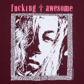 Fucking Awesome sad world hoodie maroon