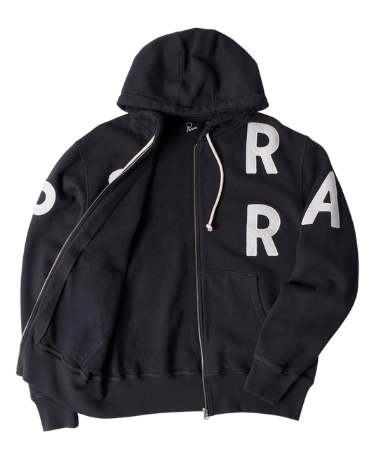 Bluza by Parra Word salad zip hooded sweatshirt dark navy