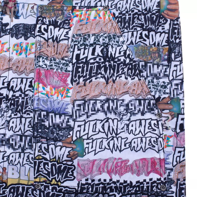 kurtka Fucking Awesome  Reversible Chore Jacket - Sticker Stamp All-Over Print
