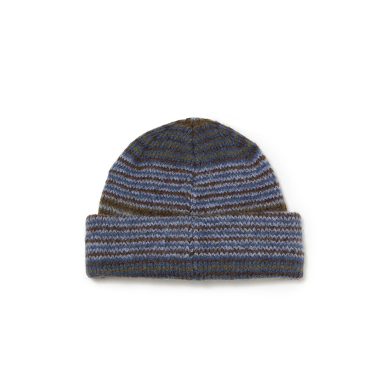 Polar George beanie blue green stripe