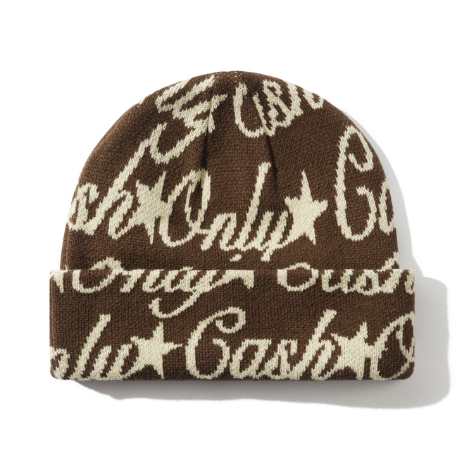 czapka Cash Only Script Beanie (Brown)