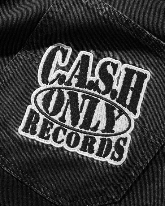 Cash Only Records Denim Shorts (Black)