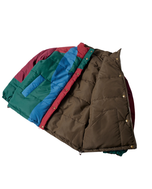 kurtka by Parra Protect The Sun Reversible Puffer Jacket (Brown)