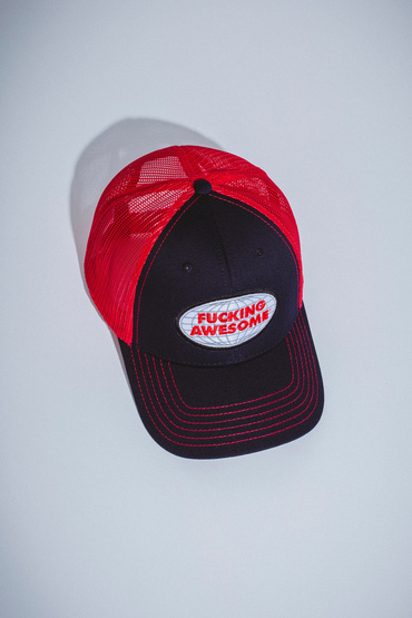  Fucking Awesome Mechanics Six Panel Mesh Hat (Navy/Red)