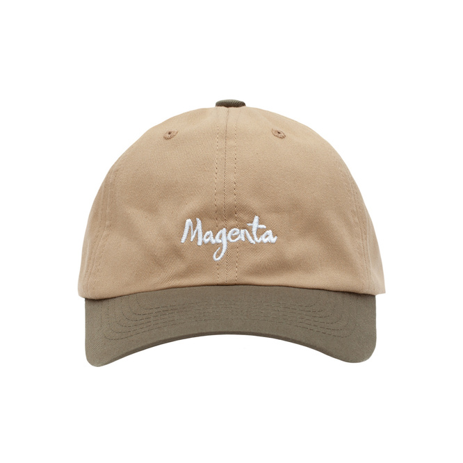 Magenta brush dad hat khaki