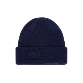 Dime Cursive Fold Beanie (Navy)