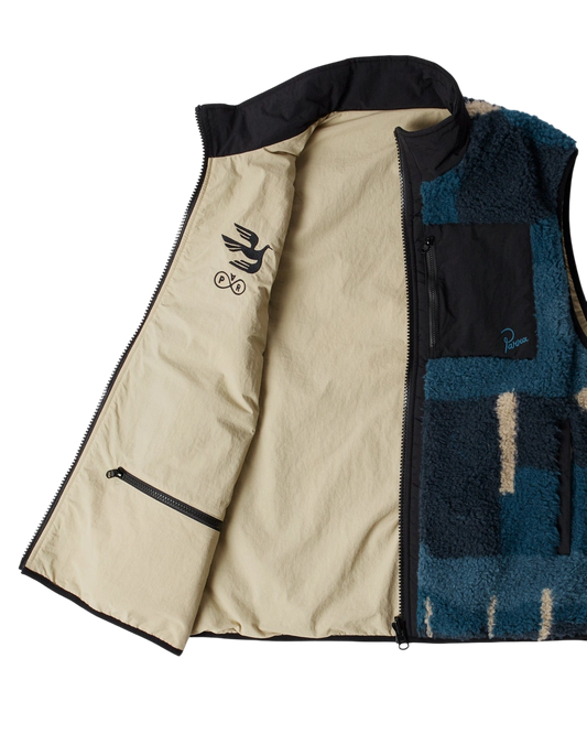 by Parra Infinite bird reversible vest (Navy/Beige)