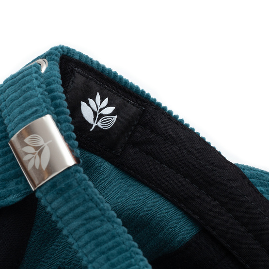 Magenta cord 6p hat petrol blue