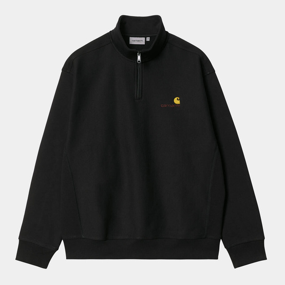 Carhartt WIP Half Zip American Script Sweatshirt (Black)