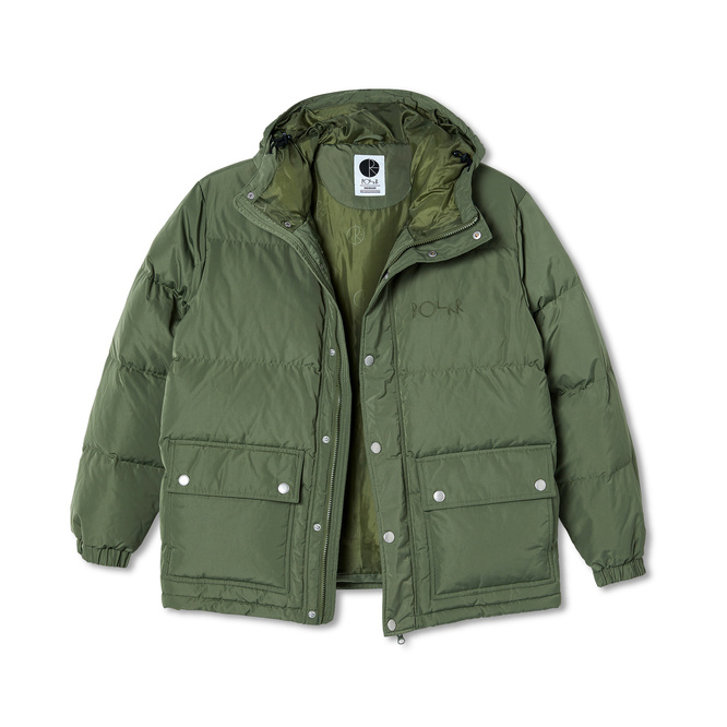 polar hood puffer light olive