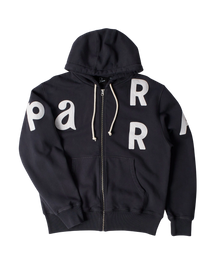 Bluza by Parra Word salad zip hooded sweatshirt dark navy