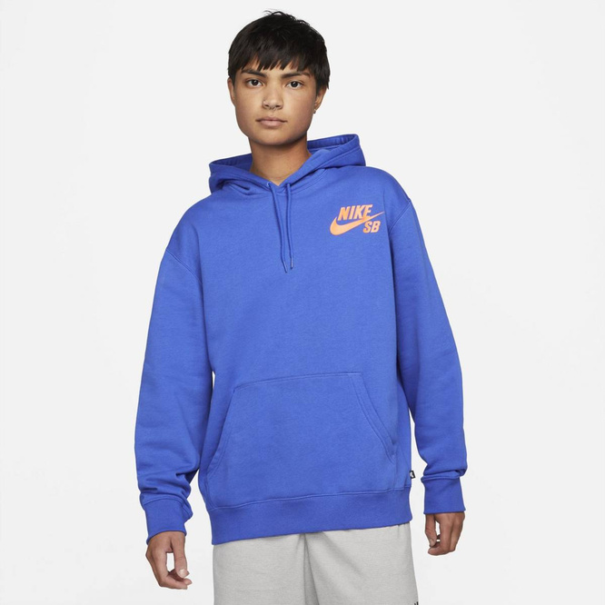 Nike Sb Icon Pullover Skate Hoodie Game Royal/total Orange