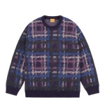 Dime Plaid Mohair Knit purple