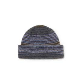 Polar George beanie blue green stripe