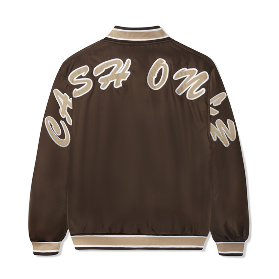 Cash Only Spell Out Bomber Jacket (Brown)