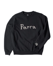 Bluza by Parra Weird trad logo crewneck dark navy