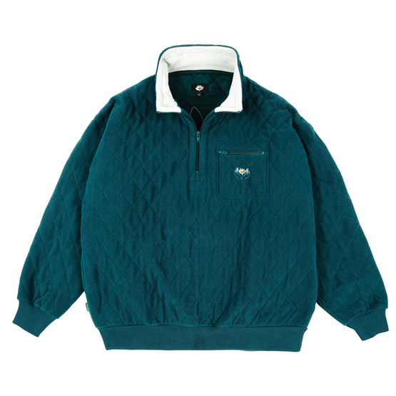 bluza magenta handplant neckzip petrol blue