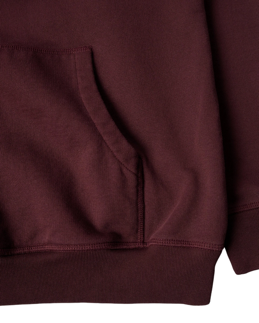 Bluza by Parra Crow logo hooded sweatshirt dark burgundy