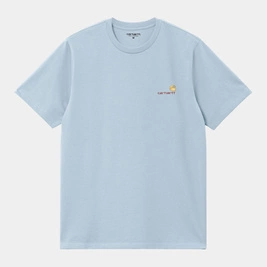 Carhartt WIP S/S American Script T (Frosted Blue)