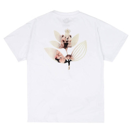 magenta bear plant tee white