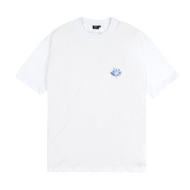 Magenta Blue Flowers Collab Tee - White