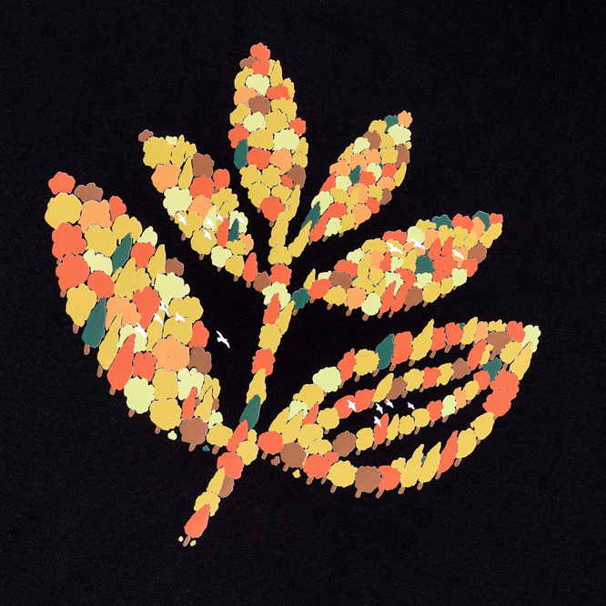 Magenta Forrest Plant tee black