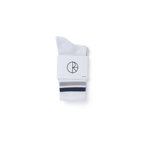 skarpetki polar stripe socks white/navy/grey