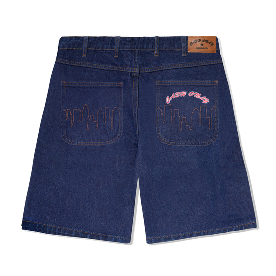 Cash Only Logo Denim Shorts (Raw Indigo)