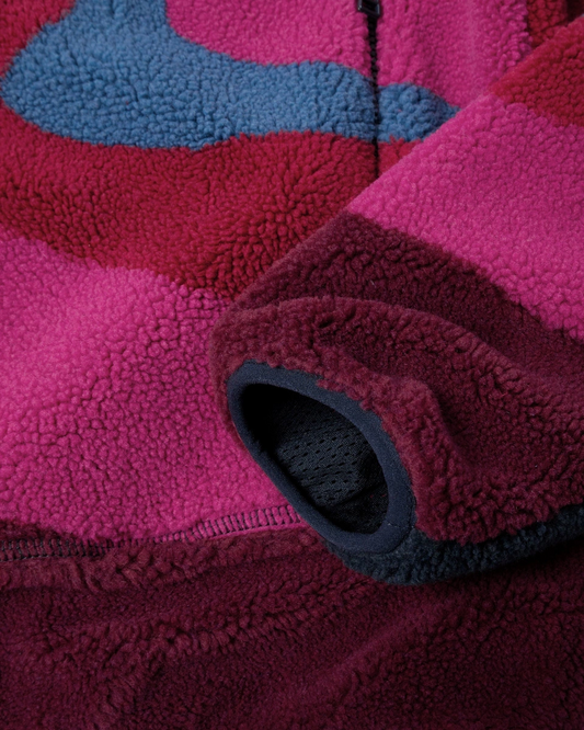 Bluza by Parra Full ftp booster polar fleece jacket red