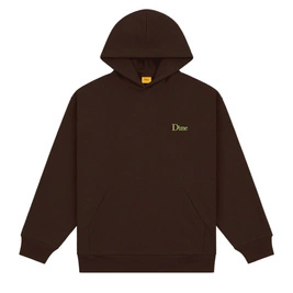  Dime classic small logo hoodie deep brown