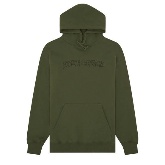 Fucking Awesome - Outline Stamp Hoodie (Olive)