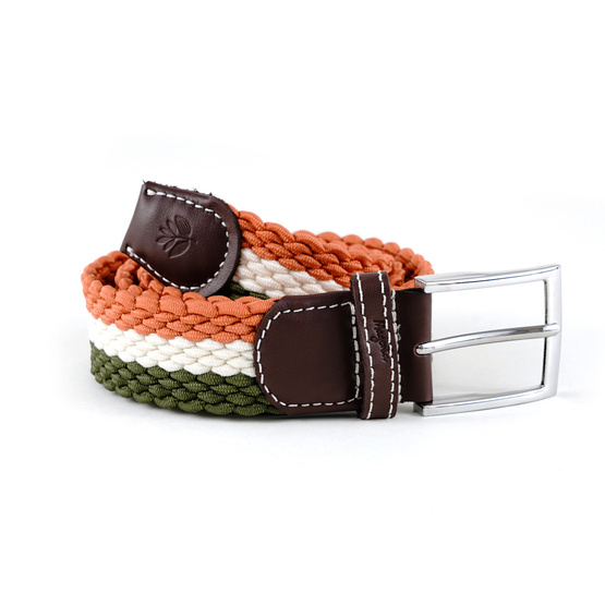 pasek magenta tri braided belt khaki