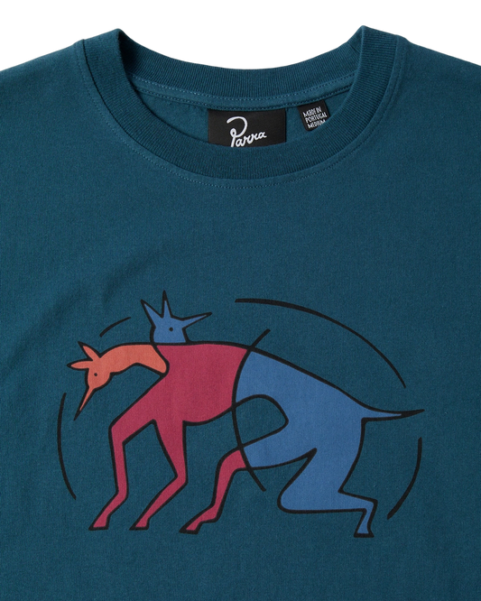 Koszulka By Parra The zoomies t-shirt mallard green