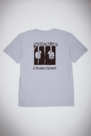 Fucking Awesome A Broken System Short Sleeve Tee (Heather Grey)