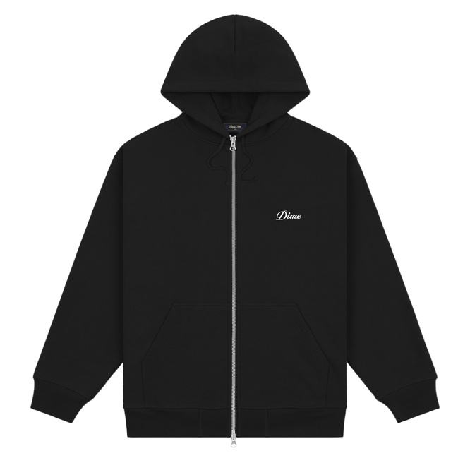 Dime Cursive zip hoodie vintage black