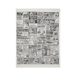 Polar Picnic Blanket Newspaper (White / Black)