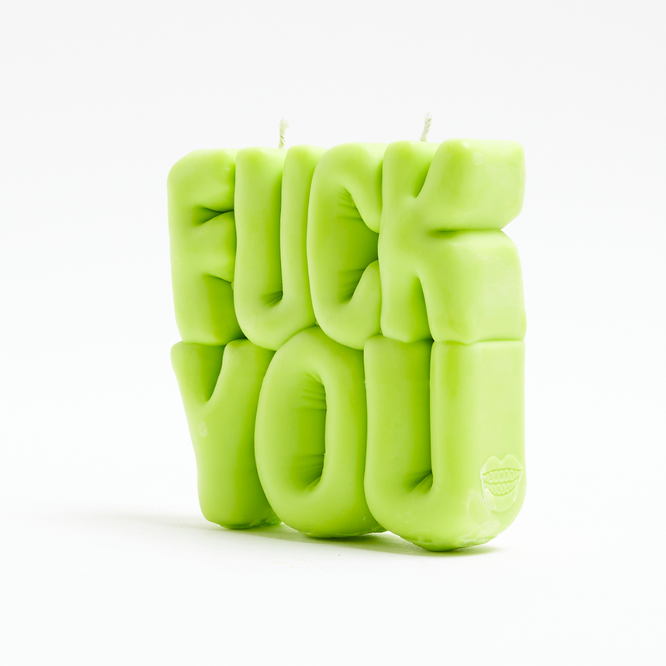 Wavey Casa Fuck You candle green