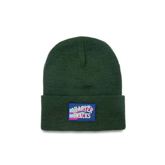 quartersnacks Rubber Label Beanie — Green