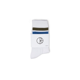 Polar Stripe Socks (White/Army/Blue)