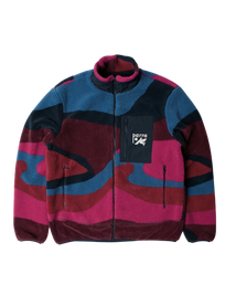 Bluza by Parra Full ftp booster polar fleece jacket red