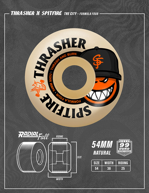 Spitfire - F4 The City - Thrasher x Spitfire 99DU Radial Full