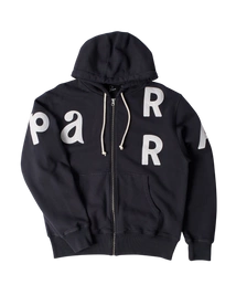 Bluza by Parra Word salad zip hooded sweatshirt dark navy